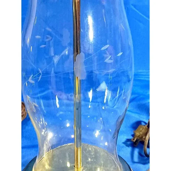 2 Vintage  28" Tall Princess House Heritage Brass Crystal Table Lamps Set Rare - Picture 9 of 11